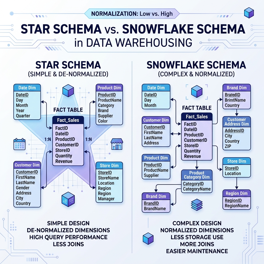 Star vs Snowflake Schema